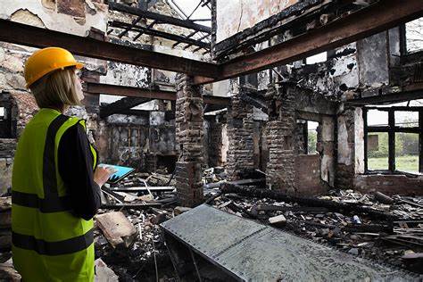 Loss Adjuster inspection a fire loss to property in Qatar